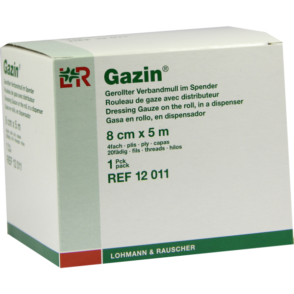 GAZIN Verbandmull 8 cmx5 m 4fach gerollt