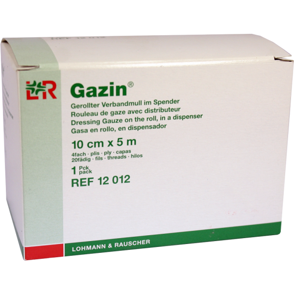 GAZIN Verbandmull 10 cmx5 m 4fach gerollt