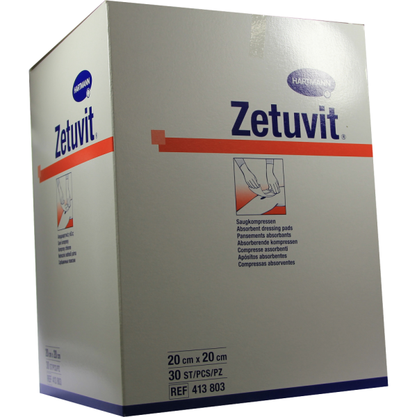 ZETUVIT Saugkompressen unsteril 20x20 cm