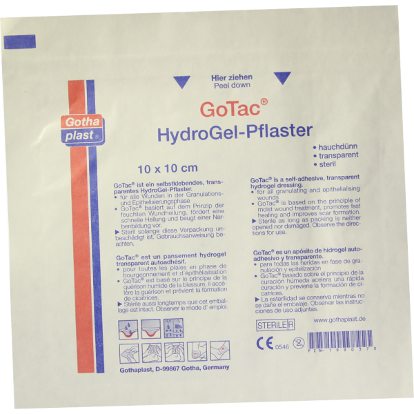GOTAC HydroGel-Pflaster L 10x10 cm steril