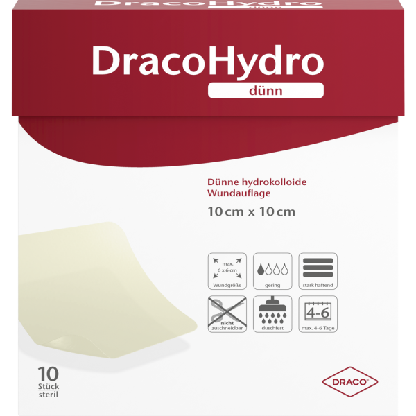 DRACOHYDRO dünn Hydrokoll.Wundauflage 10x10 cm