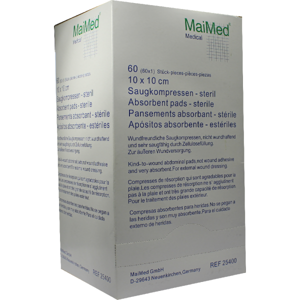 SAUGKOMPRESSEN steril 10x10 cm