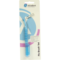MIRADENT Interd.Pic-Brush Set 1Halt+1Bü.tran.blau