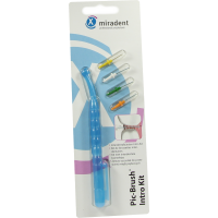 MIRADENT Interd.Pic-Brush Intro Kit 1H+4B.tra.blau