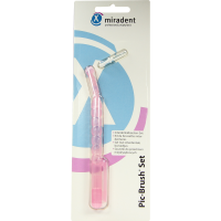 MIRADENT Interd.Pic-Brush Set 1Halt+1Bü.tran.pink
