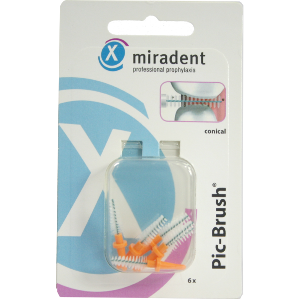 MIRADENT Interd.Pic-Brush Ersatzb.konisch orange