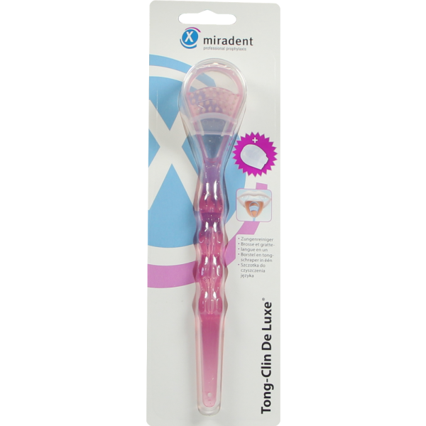 MIRADENT Zungenreiniger Tong-Clin de L.pink trans.