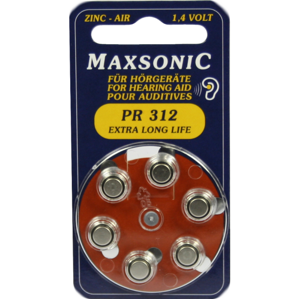 BATTERIEN f.Hörgeräte Maxsonic PR312