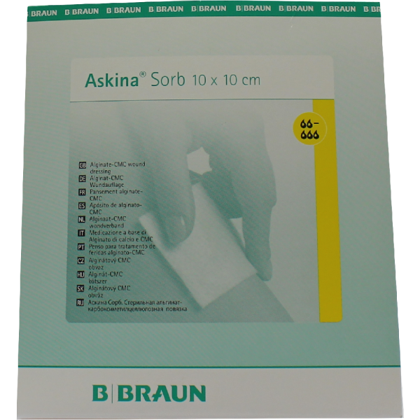 ASKINA Sorb Alginat CMC Wundauflage 10x10 cm ste.