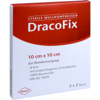 DRACOFIX PEEL Kompressen 10x10 cm steril 8fach
