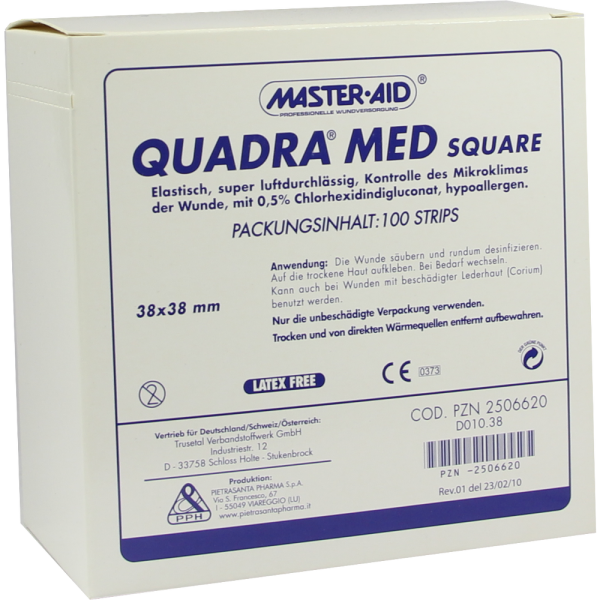 QUADRA MED square 38x38 mm Strips Master Aid