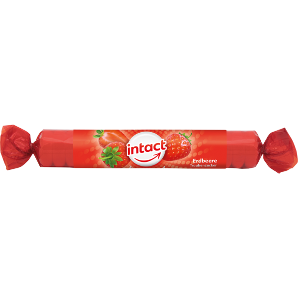 INTACT Traubenzucker Rolle Erdbeere