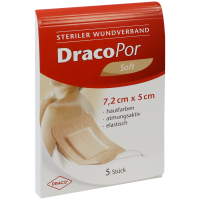 DRACOPOR Wundverband 5x7,2 cm steril hautfarben