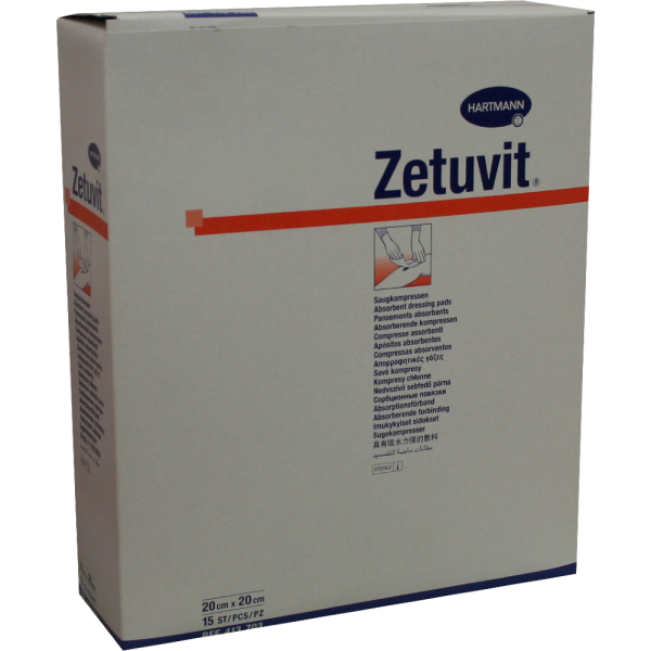 ZETUVIT Saugkompressen steril 20x20 cm