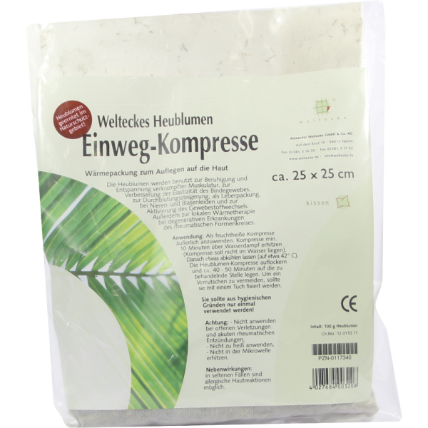 HEUBLUMEN EINWEG-Kompresse 25x25 cm