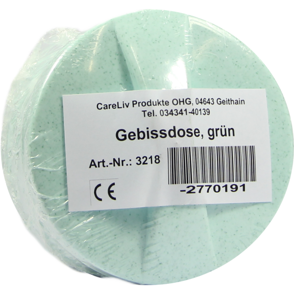 GEBISSDOSE mit Einsatz u.Deckel grün