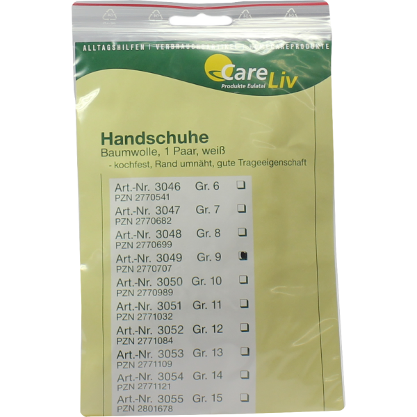 HANDSCHUHE Baumwolle Gr.9