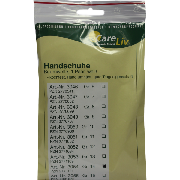 HANDSCHUHE Baumwolle Gr.14