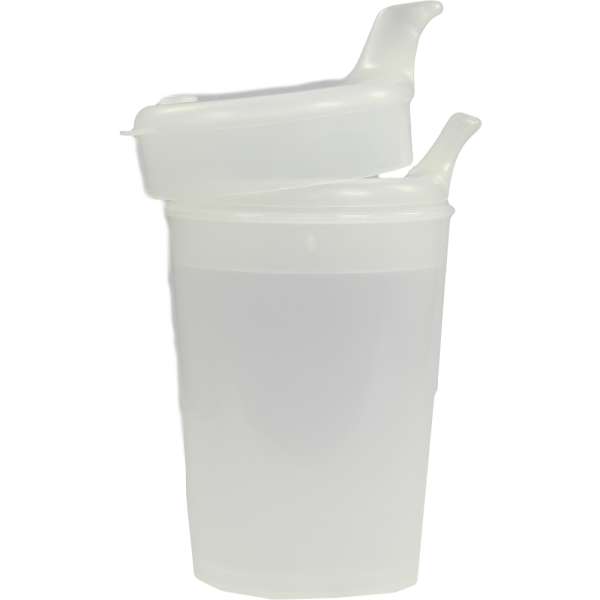 EINNEHMEBECHER o.Griff m.2 Deckel 4+12mm milchig