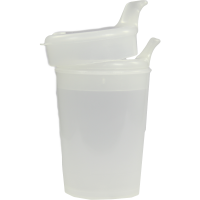 EINNEHMEBECHER o.Griff m.2 Deckel 4+12mm milchig
