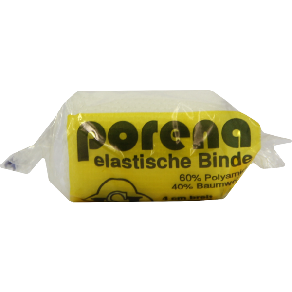 PORENA elast.Mullbinde 4 cm weiß m.Cello