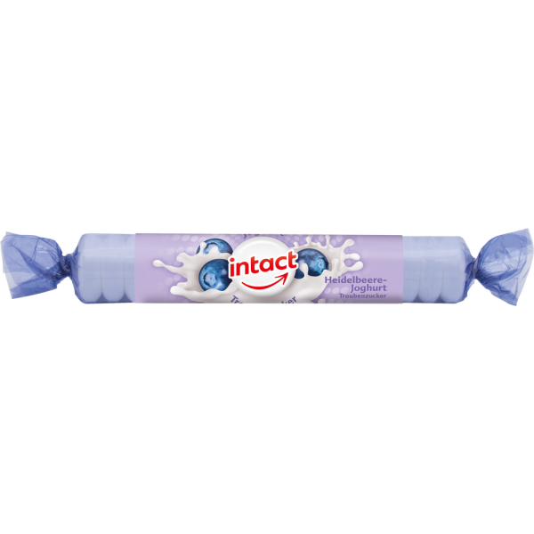 INTACT Traubenzucker Rolle Heidelbeere Joghurt