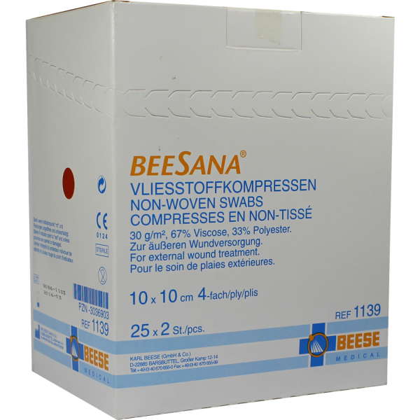 VLIESKOMPRESSEN steril 10x10 cm 4fach 30g