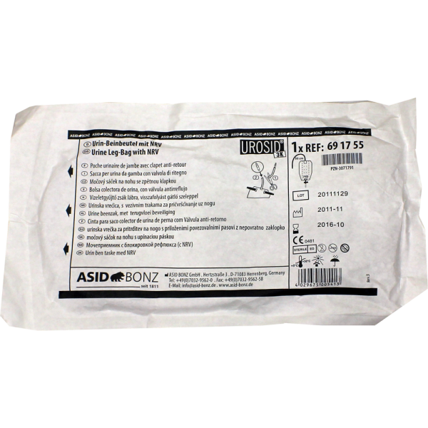 BEINBEUTEL 750 ml 50 cm Schlauch kürzbar