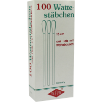 WATTESTÄBCHEN Holz 15 cm m.Wattebausch