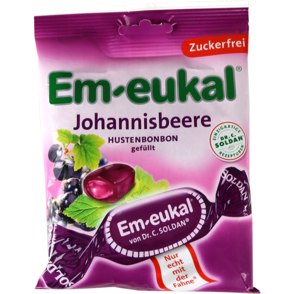 EM-EUKAL Bonbons Johannisbeere gefüllt zuckerfei