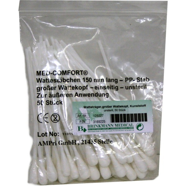 WATTETRÄGER unsteril großer Wattekopf