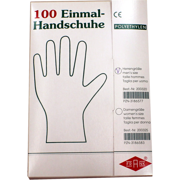 HANDSCHUHE Einmal Herren Polyäthylen