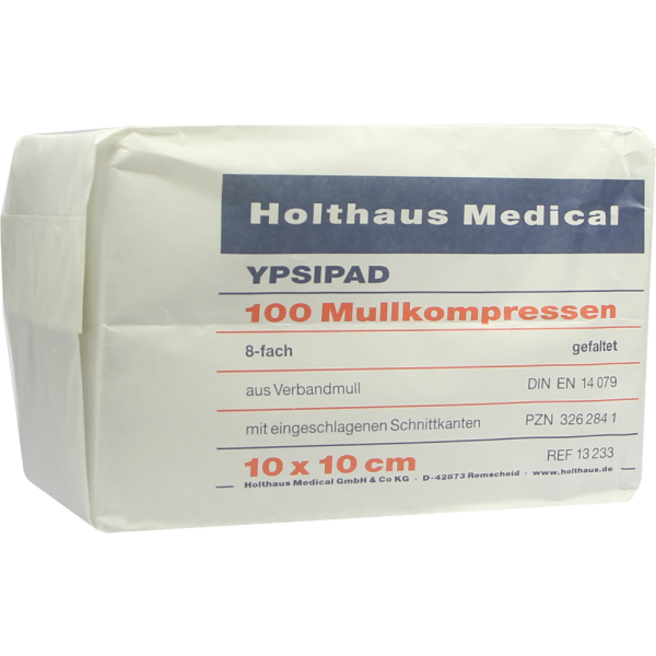 MULLKOMPRESSEN YPSIPAD 10x10 cm unsteril 8fach