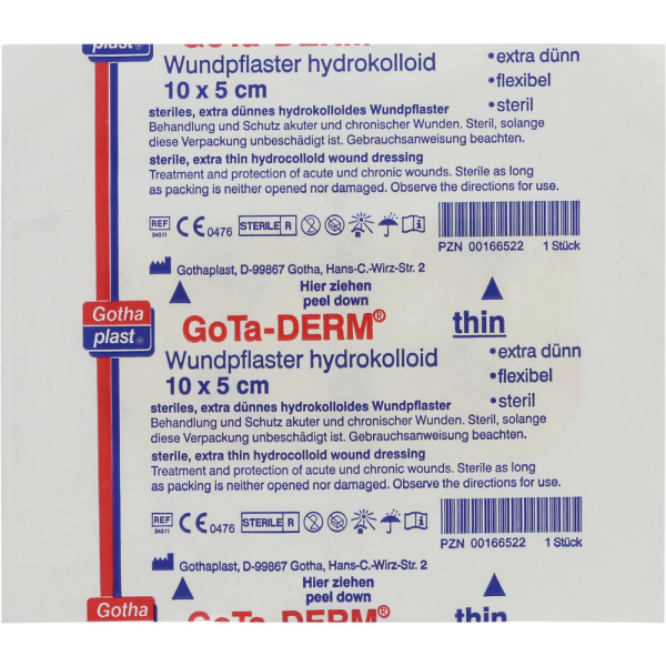 GOTA-DERM thin hydrokoll.Wundpfl.steril 5x10 cm