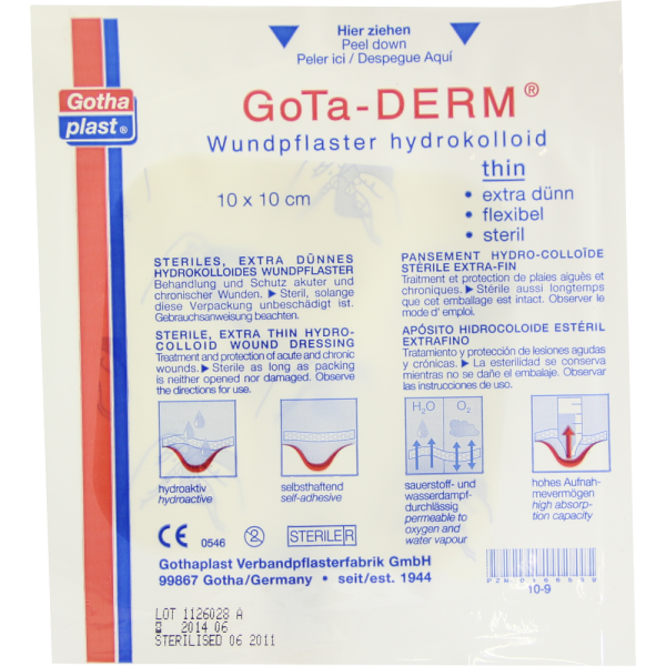 GOTA-DERM thin hydrokoll.Wundpfl.steril 10x10 cm