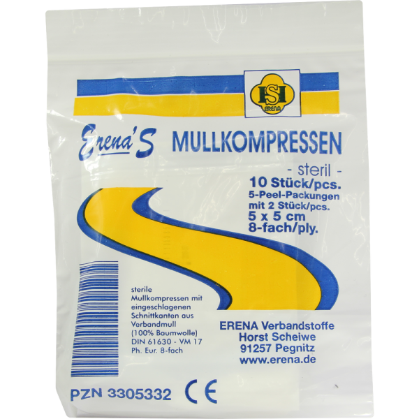 ERENA Mullkompr.5x5 cm steril 8fach