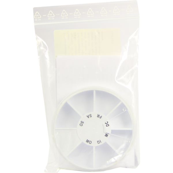 TABLETTENSPENDER Icron 7-Fächer transp.Deckel rund