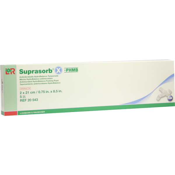 SUPRASORB X+PHMB HydroBalance Tamponade 2x21 cm