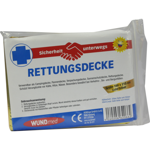 RETTUNGSDECKE 160x210 cm gold/silber