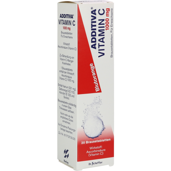 ADDITIVA Vitamin C Blutorange Brausetabletten
