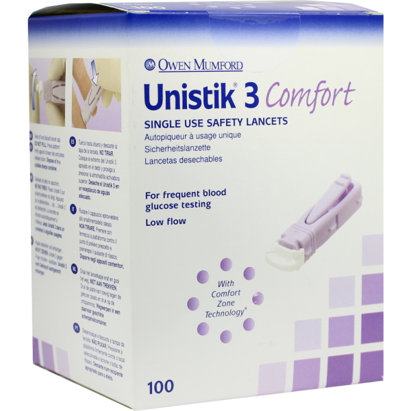 UNISTIK 3 Comfort 1,8 mm Eindr.Tiefe Stechhilfe