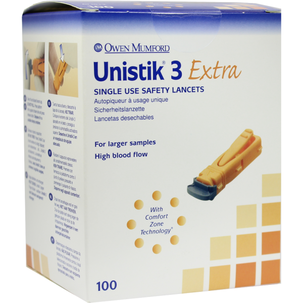 UNISTIK 3 Extra Eindr.Tiefe 2,0 mm Stechhilfe