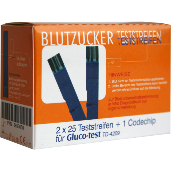 GLUCO TEST Blutzuckerteststreifen