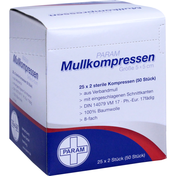 MULLKOMPRESSEN 5x5 cm steril 8fach