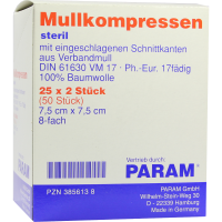 MULLKOMPRESSEN 7,5x7,5 cm steril 8fach