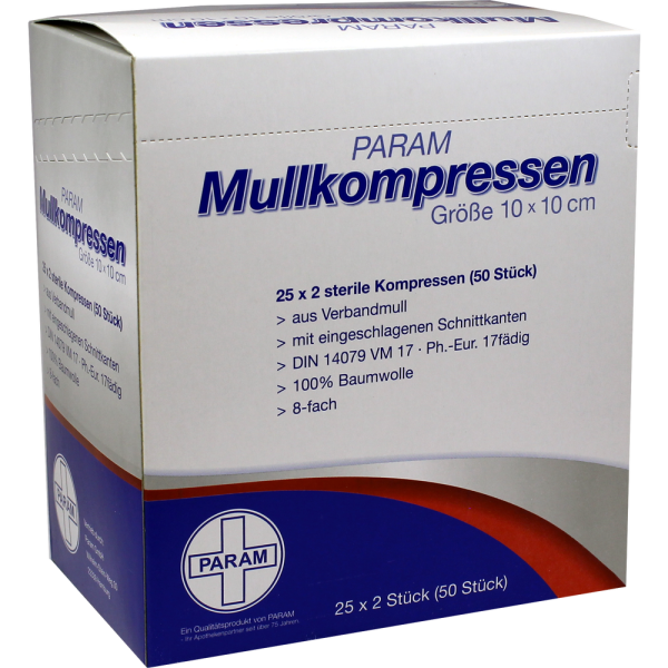 MULLKOMPRESSEN 10x10 cm steril 8fach