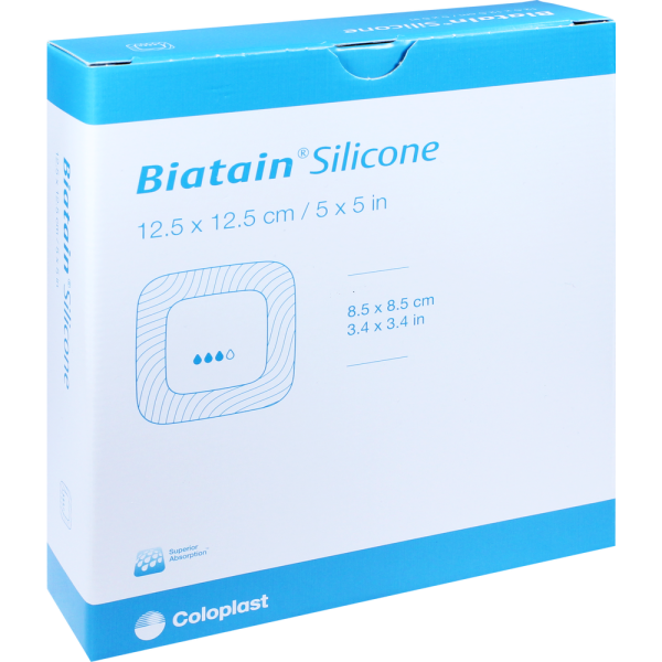 BIATAIN Silicone Schaumverband 12,5x12,5 cm