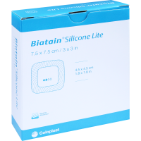 BIATAIN Silicone Lite Schaumverband 7,5x7,5 cm