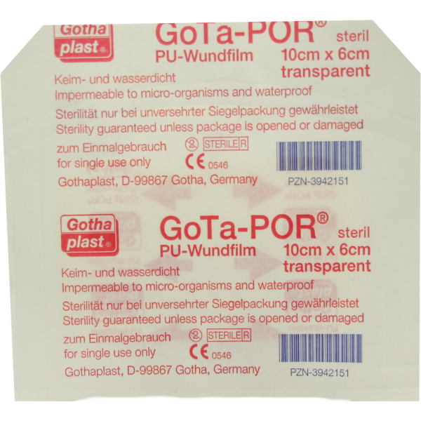GOTA-POR PU Wundfilm 10x6 cm steril Pflaster
