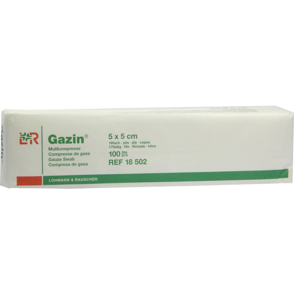 GAZIN Mullkomp.5x5 cm unsteril 16fach Op